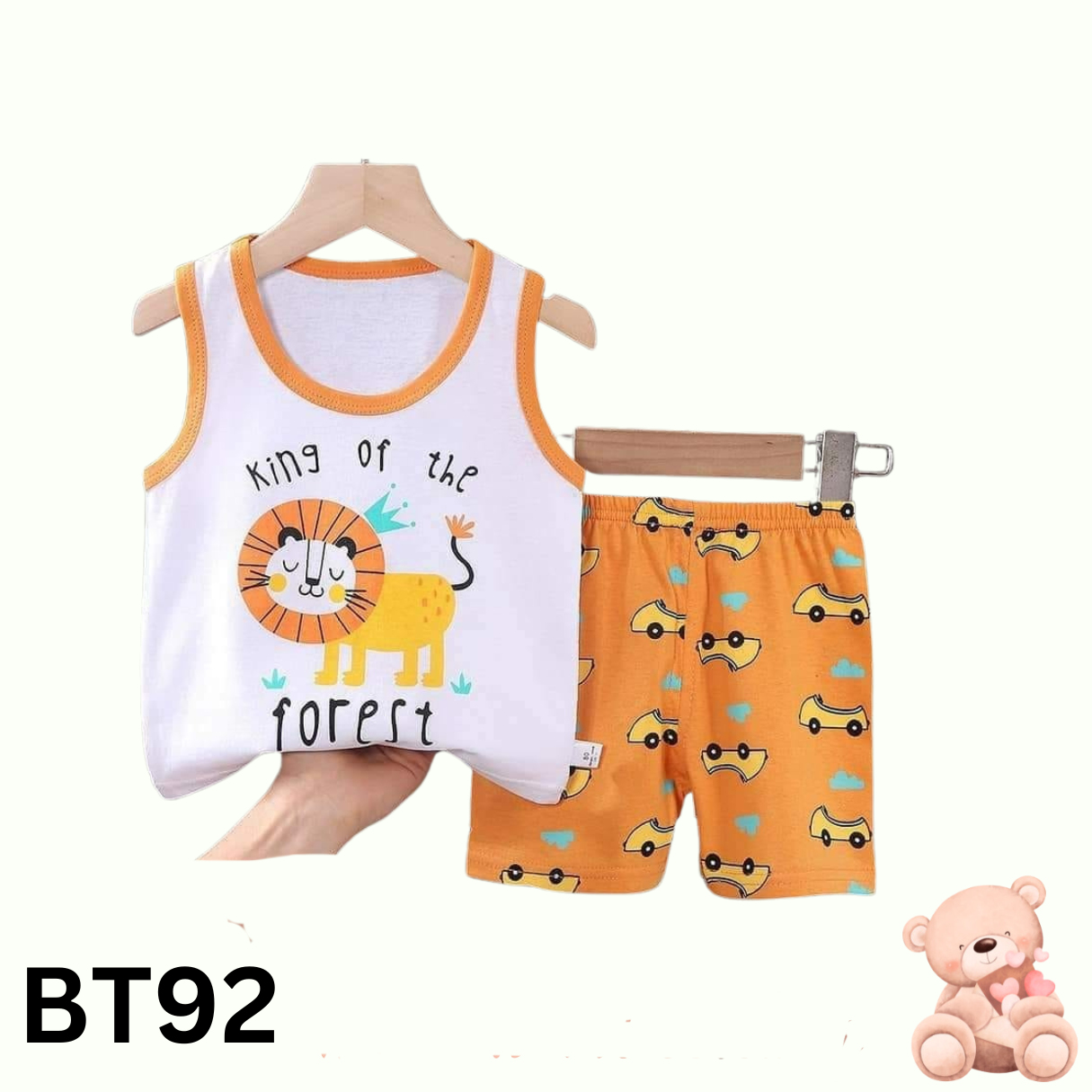 Baby Sleeveless T-Shirt Set(White)