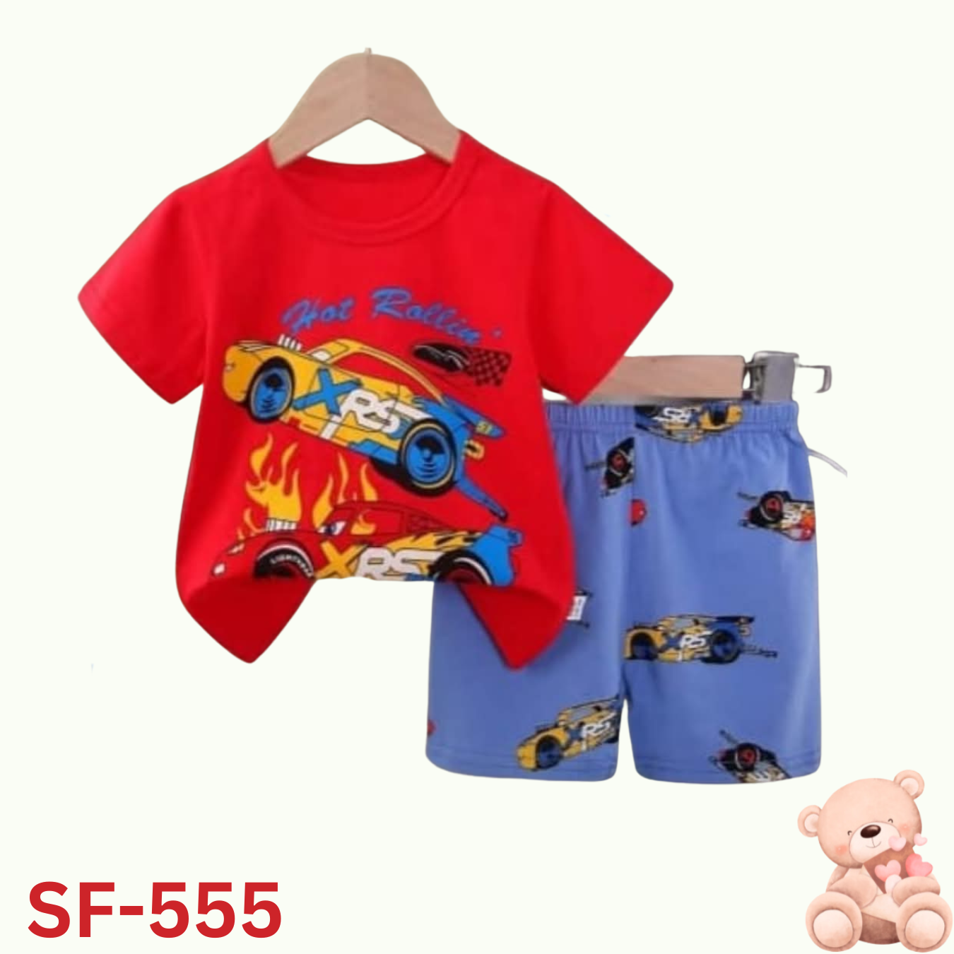 Baby short sleeve t-shirt set (Red)