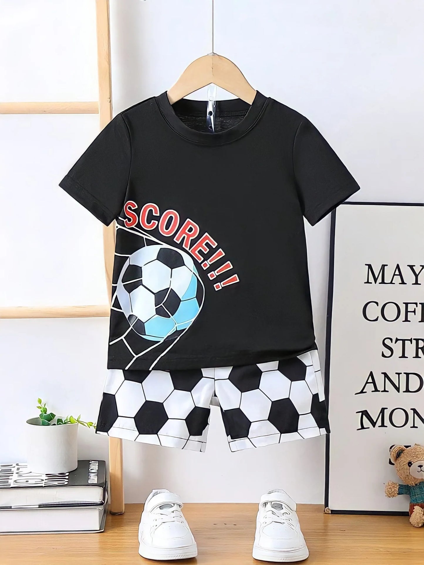 Score sleeve T-shirt set For baby boys and girls