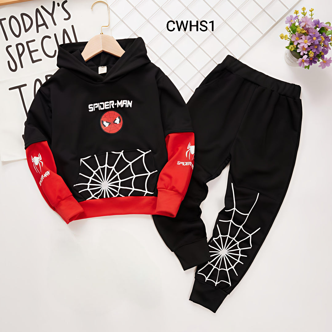 Black Red Spider man Winter Premium Hoodie and Joggers