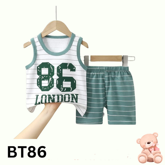 Baby Sleeveless T-Shirt Set(Stripe)