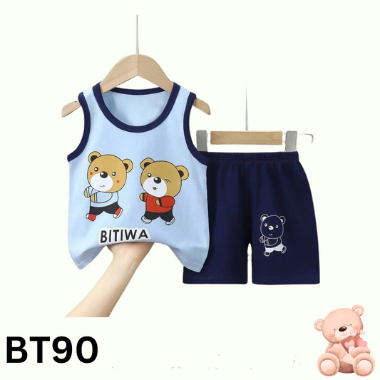 Baby  Sleeveless T-Shirt Set(blue)