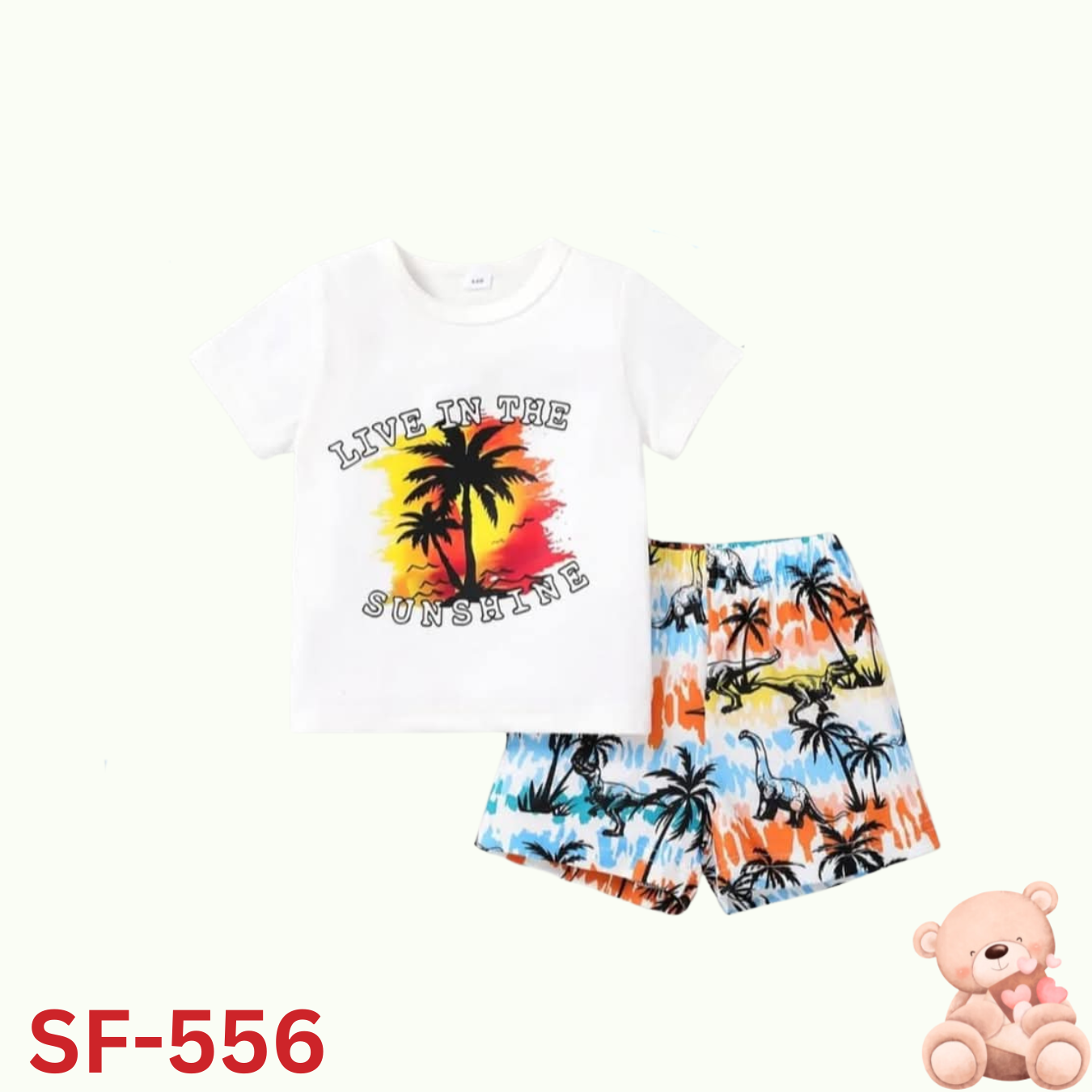 Baby short sleeve t-shirt set (White)