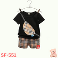 Baby short sleeve t-shirt  set(BLACK)