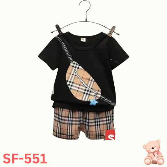 Baby short sleeve t-shirt  set(BLACK)