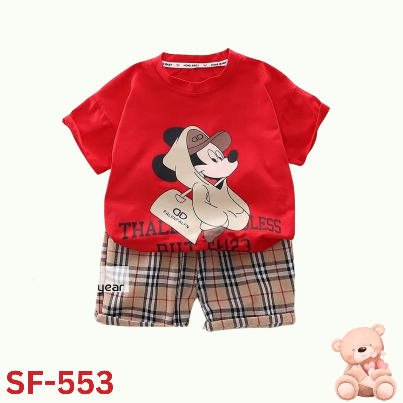 Baby short sleeve t-shirt set(RED)