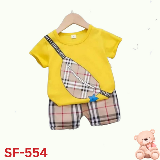 Baby short sleeve t-shirt set (yeallow)