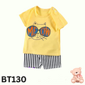 Baby Short Sleeve T-Shirt Set(Yeallow and White)