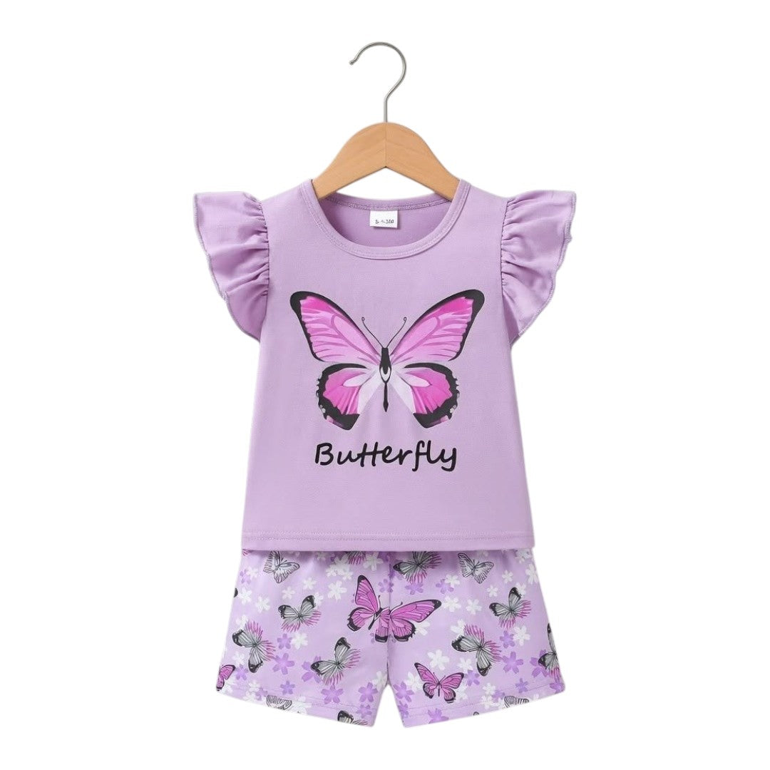 Baby &; Kids Cotton -Cute butterfly  T-Shirt Set