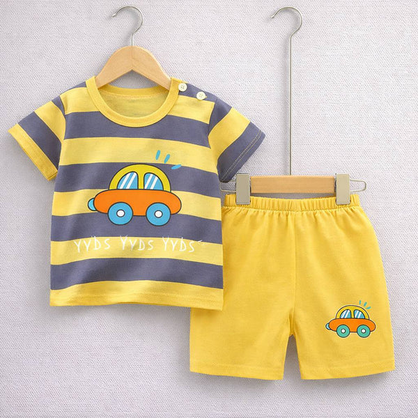 Baby short sleeve t-shirt set (Yeallow)