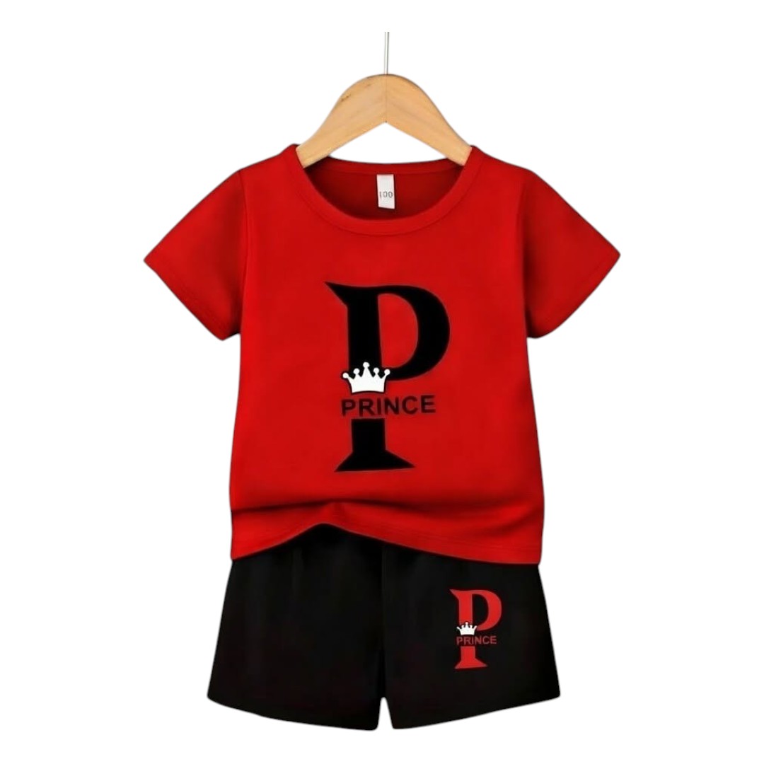 Baby &; Kids Cotton T-Shirt Set-Cute Red Prince