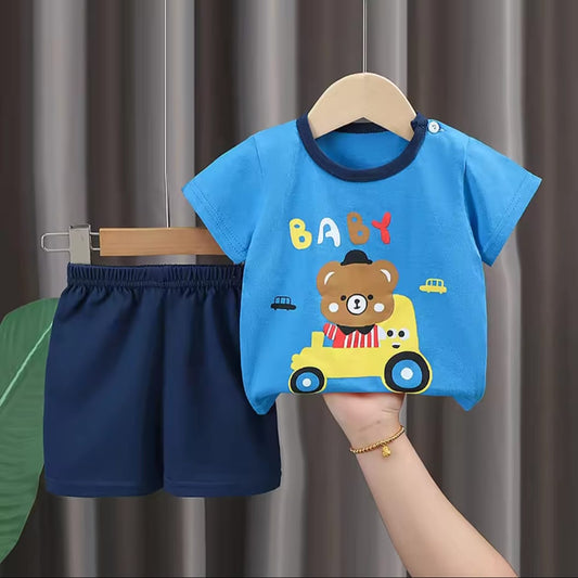 Baby Car Print t-shirt set for Boys & Girls Baby