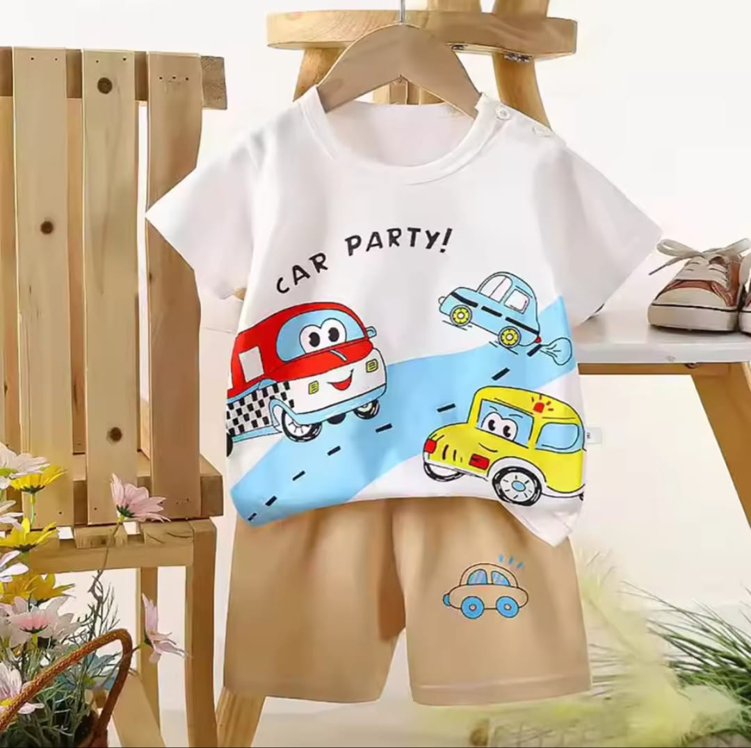Car Party  t-shirt set for kids 
