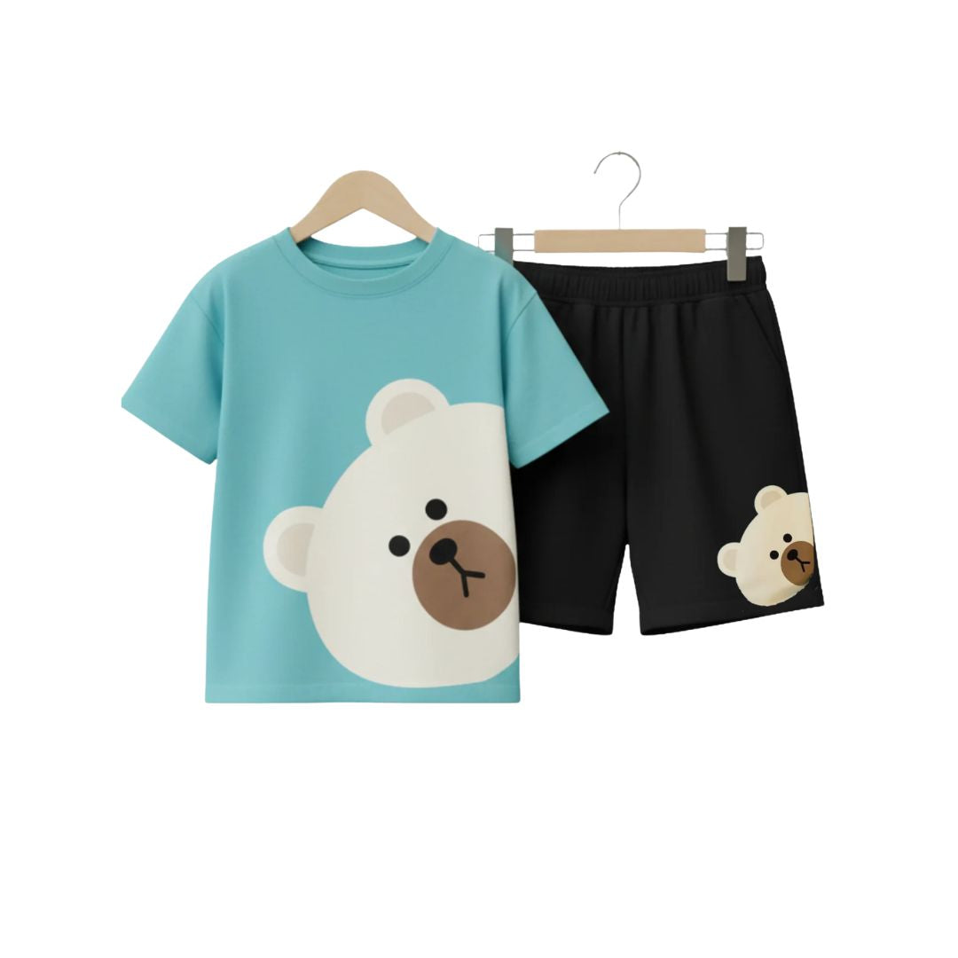 Cute Bear Baby short sleeve t-shirt and pant set Premium.