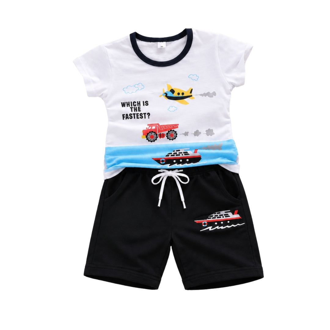 Cute Faster Baby short sleeve t-shirt and pant set Premium.