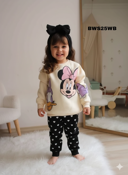 Pink Mickey mouse Winter Premium Sweatshirt and Joggers