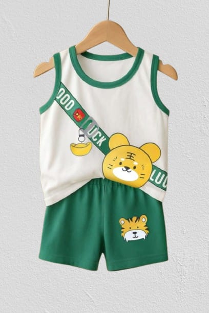 Good luck sleeveless t-shirt set for Boy & Girl Baby