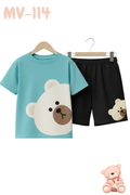 Cute Bear Baby short sleeve t-shirt and pant set Premium.
