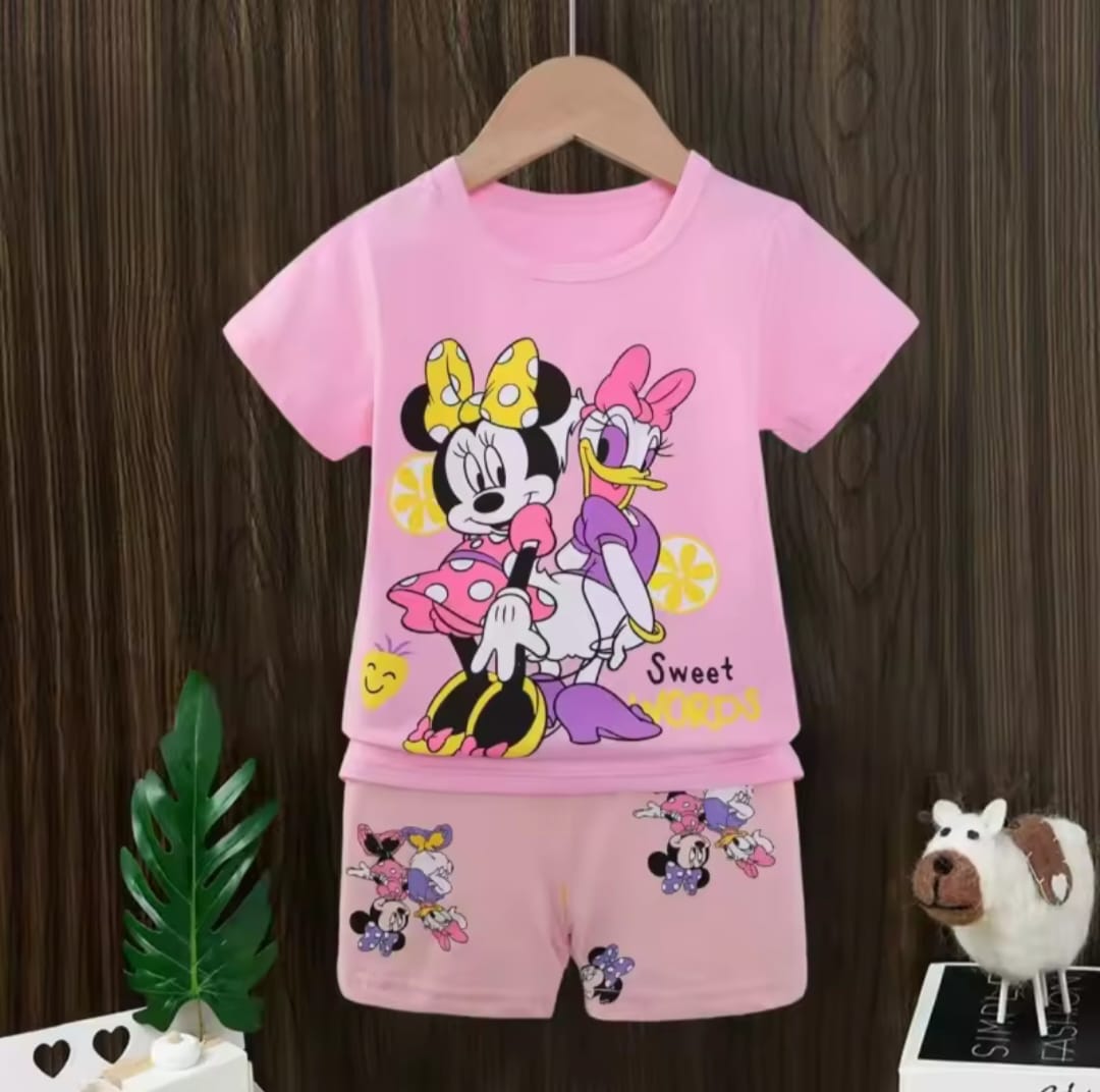 Mickey Mouse short sleeve t-shirt set For Girls baby