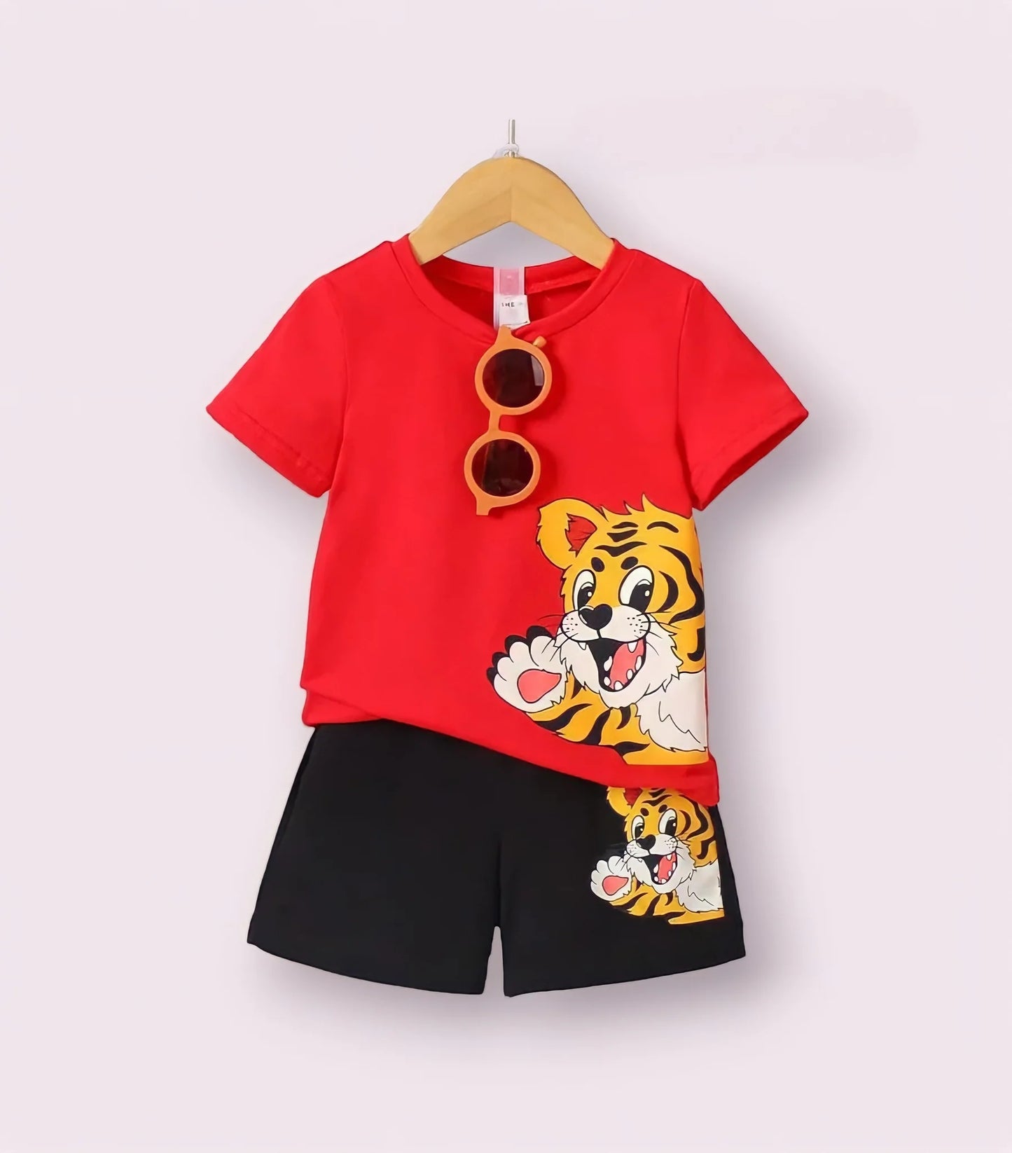 Tiger short sleeve T-shirt set For baby boys and girls