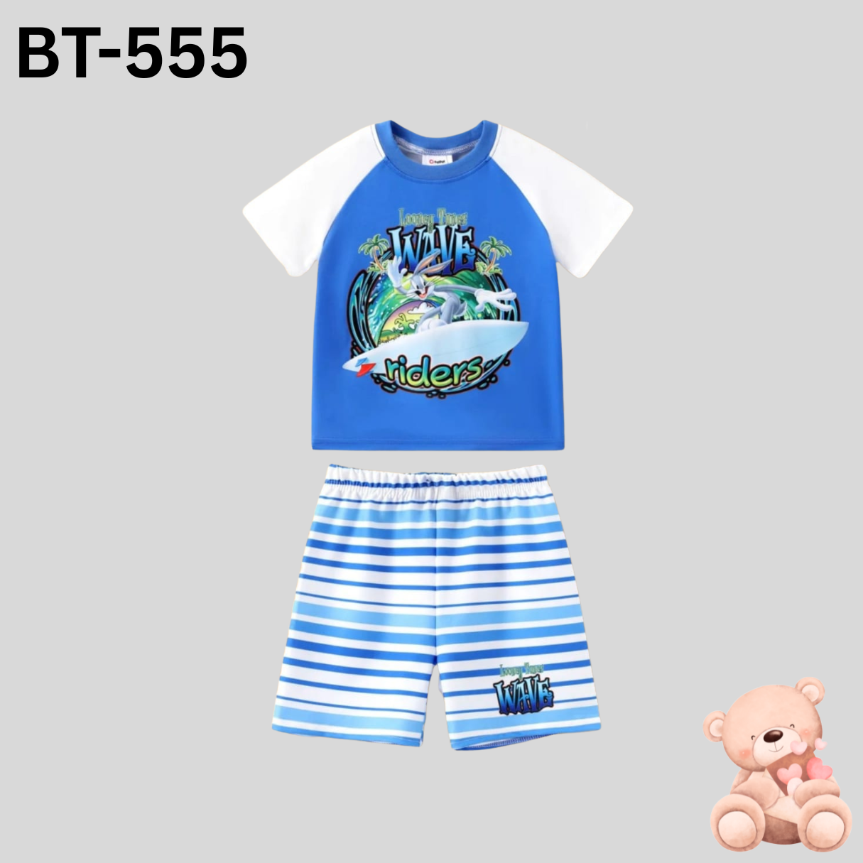 Baby Half sleeve t-shirt set(Blue and stripped)