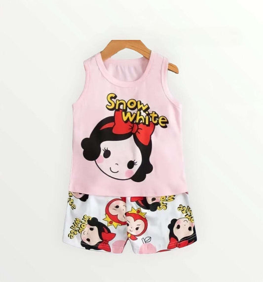 Baby  Sleeveless T-Shirt Set (pink)